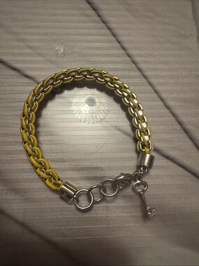 LIA SOPHIA Yellow and Silver Chain Bracelet with Key Charm